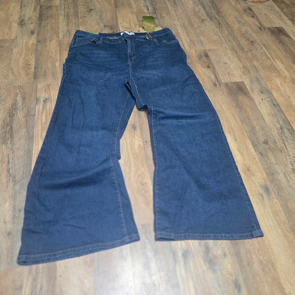 Serra Circulose Flare Leg Denim Jeans Women's Dark Wash Blue NWT Eco Sustainable